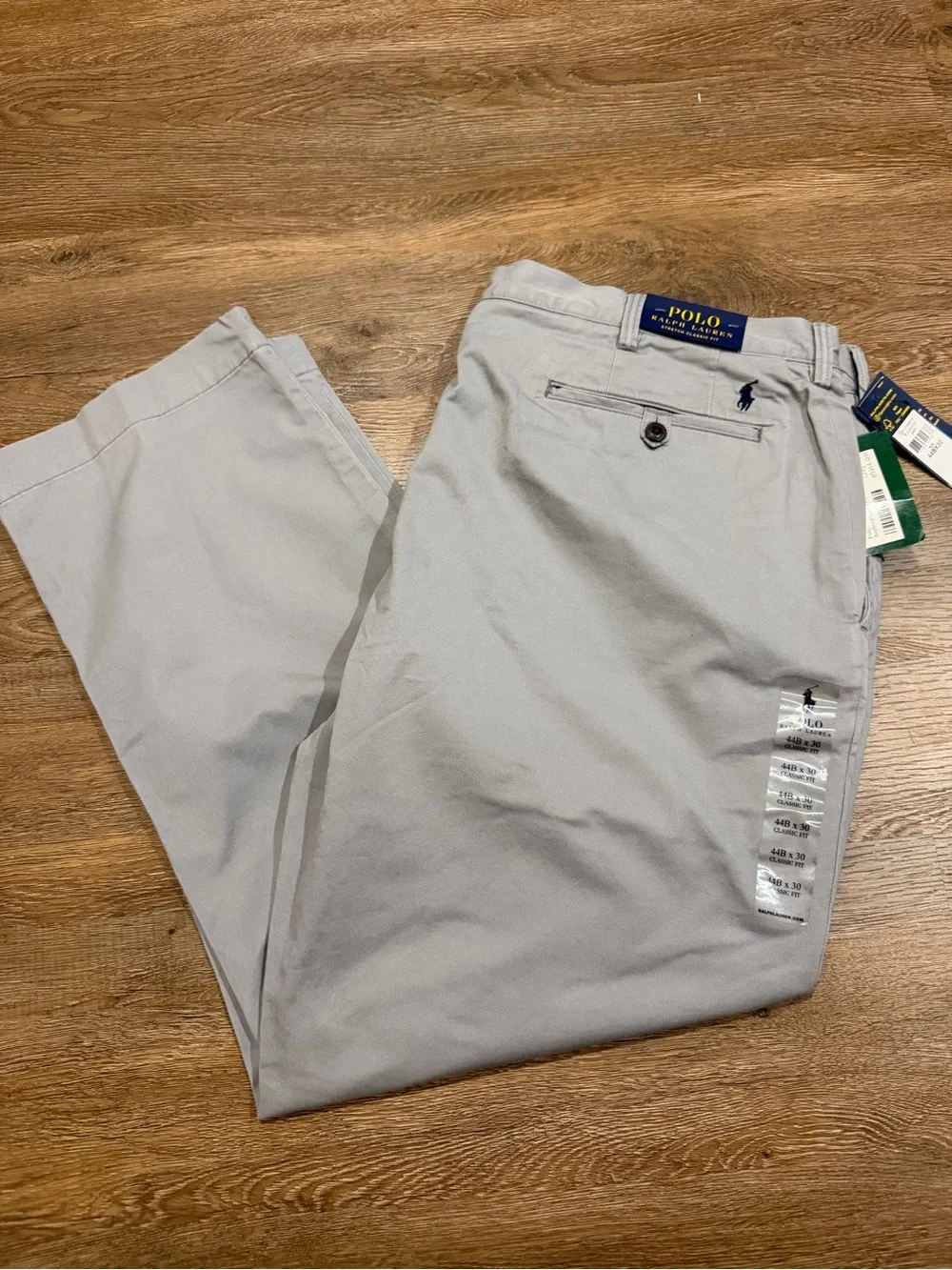 Polo Ralph Lauren Bedford Chino Pant Men’s 44B x 30 Gray Stretch Classic Fit NWT